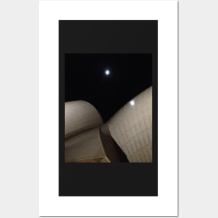 Moon over Opera House, original photo, taken by Geoff Hargraves Posters and Art